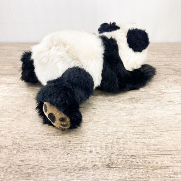 Steiff Manschli Black White Panda Bear Plush Toy Laying Down - Picture 11 of 13